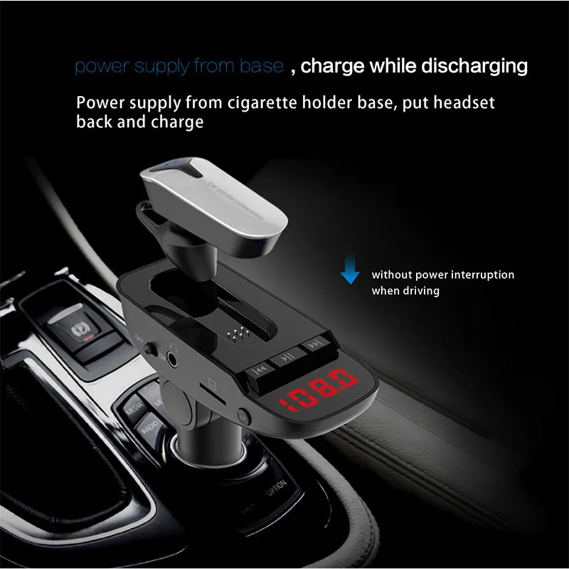 JaJaBor, fm-передатчик, Bluetooth, автомобильный комплект, громкая связь, AUX 3,5 мм, аудио плеер, частный ответ, беспроводная гарнитура для мобильного телефона