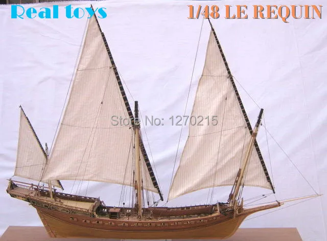 Классическая деревянная парусная лодка в сборе 1/48 LE REQUIN 1750 модель парусной лодки
