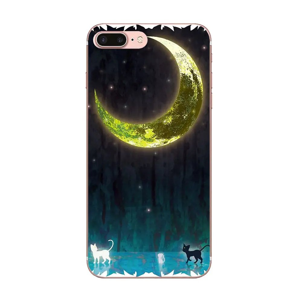 as picture Для Apple IPhone X XS Max XR 4 4s 5 5C 5S SE 6 6 S 7 8 Plus TPU Art онлайн чехол для Сэйлор Мун Луна и Артемис кошки - Цвет: as picture