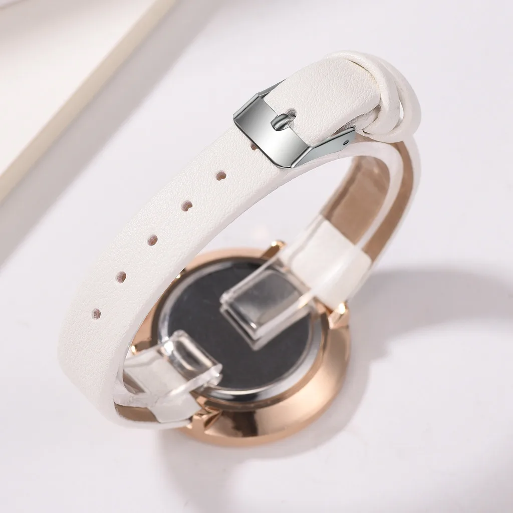 Часы женские кварцевые с кожаным ремешком цветами | Наручные часы