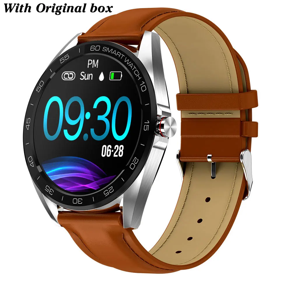 brown leather K7 IP68 Водонепроницаемые Смарт-часы пульсометр кровяное давление монитор сна спортивные Смарт-часы модные фитнес-трекер PK L8 Q8 B57 - Цвет: brown leather