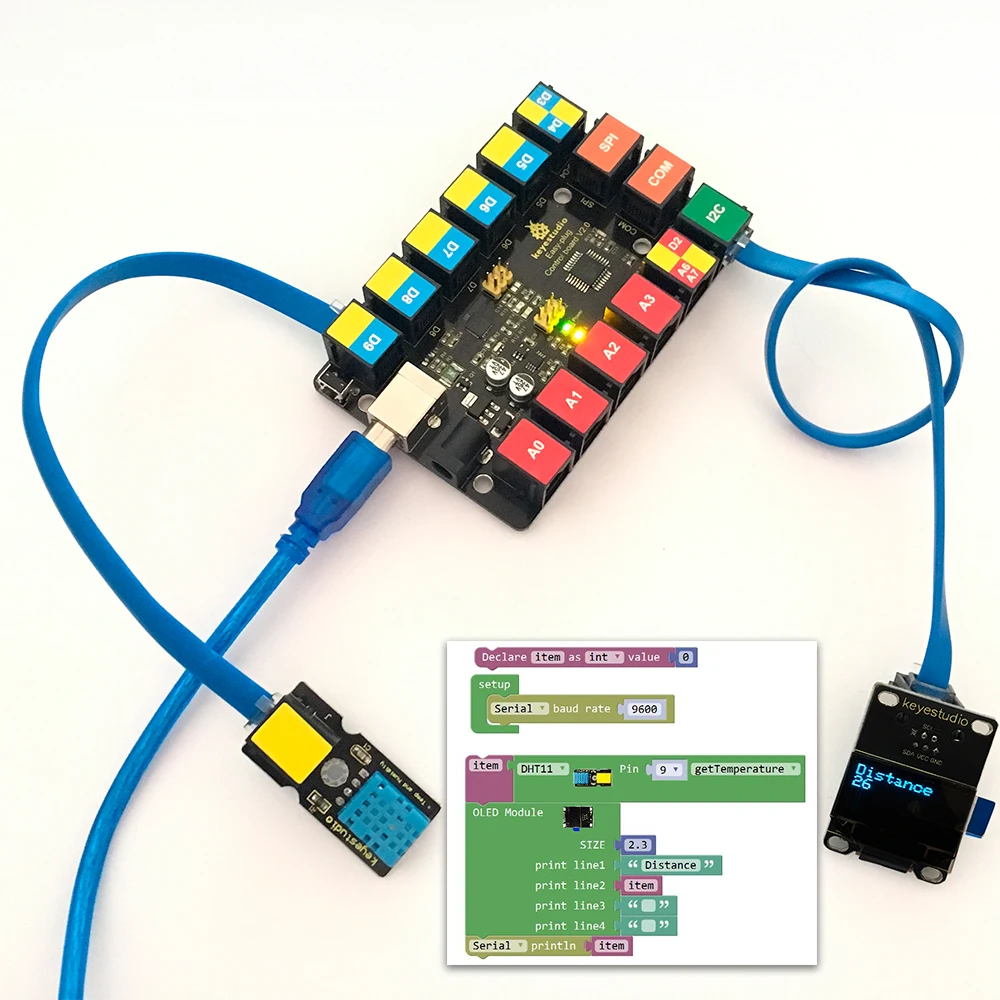 Новинка! Keyestudio RJ11 EASY plug 128x64 OLED модуль для Arduino STEAM|Аксессуары демонстрационных