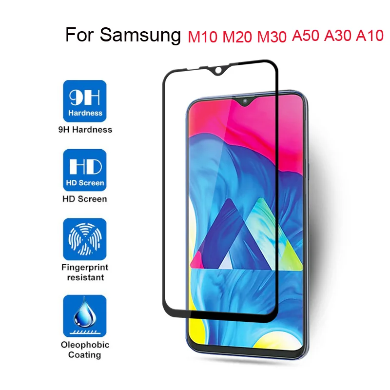 Закаленное стекло для samsung Galaxy A20 A10 A50 A40 A30 M10 M20 M30 Защита экрана для samsung A20 полное покрытие защитное стекло