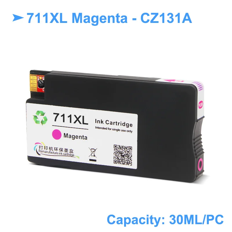 Для hp 711 711 XL hp 711 переработанный чернильный картридж совместимый для hp DesignJet T120 T520 принтера "Mei Qing"(CZ133A CZ130Z CZ131A CZ132A - Цвет: 1PC HP711 M