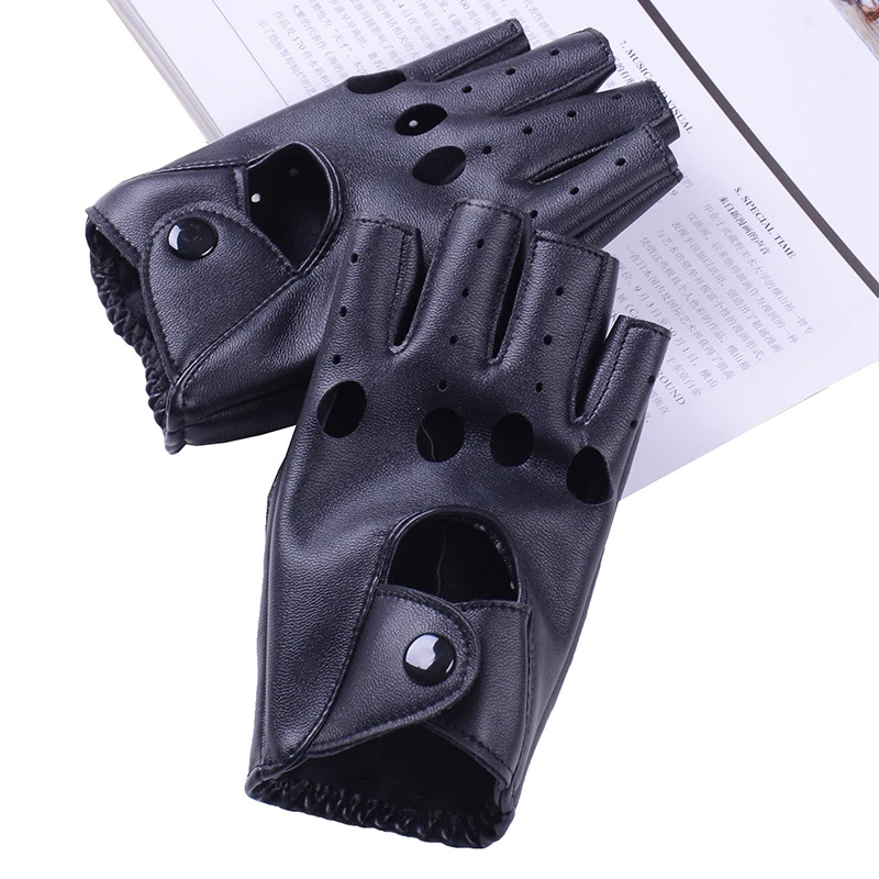 Fashion PU Half Finger Driving Show Women Gloves Fingerless For Black LC121 | Аксессуары для одежды
