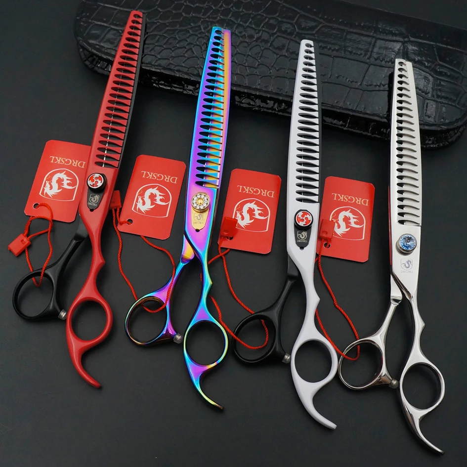 

DRGSKL 440C Sapphire screw hair thinning scissors pet grooming scissors, 8.0 inch dog hair shears pet grooming thinning scissors
