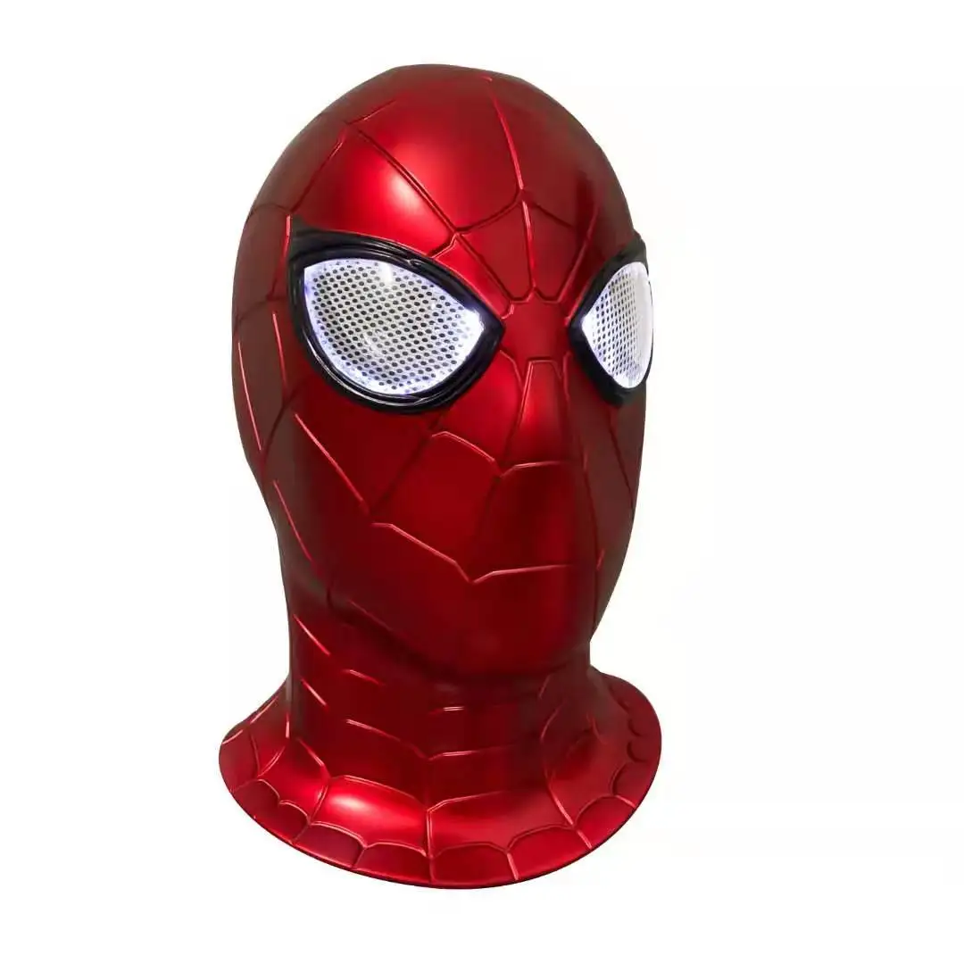 Lamp Yacn Spiderman PVC Mask Spider-Man Far From Home Spider Man LED light for Adult Headgear Superhero Cosplay Accessory Props - Цвет: Lamp