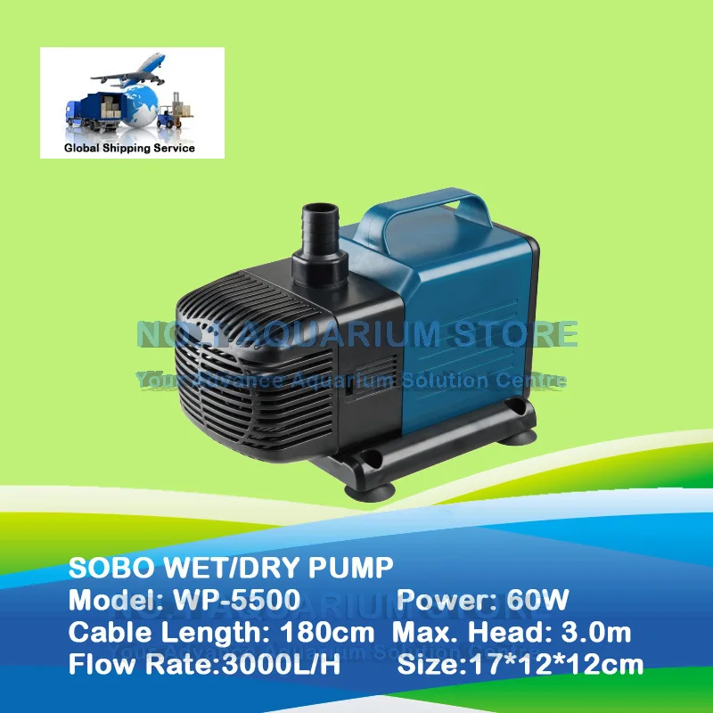 SOBO WP-7500 погружной водяной насос рыбный пруд аквариумный резервуар фонтан-водопад приемная характеристика 220-240 в 105 Вт 5500л/ч - Цвет: WP-5500