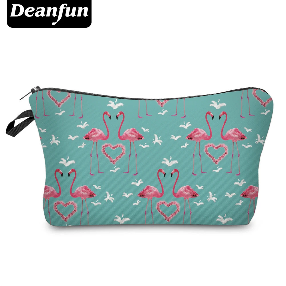 Косметичка Deanfun с 3D принтом в виде сердца фламинго органайзер для макияжа