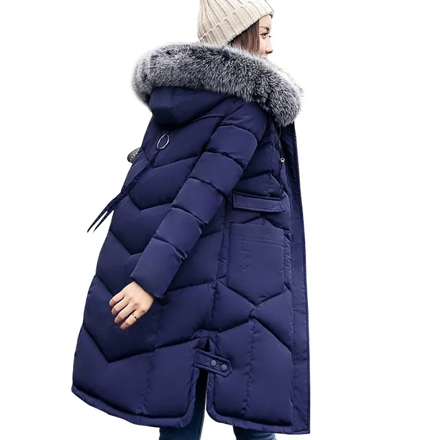 

Winter Women Casual Coat Female Fur Collar Warm Jacket Lady Plus Size Basic Parka Outerwear Streetwear