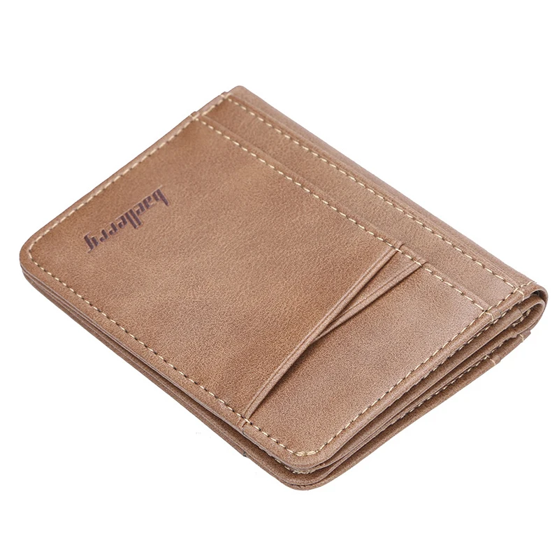Vintage Pu Leather Slim Men's Wallets Solid Business Card Holders 2 ID Windows Bifold Short Money Bags Luxury Design Purses Male | Багаж и