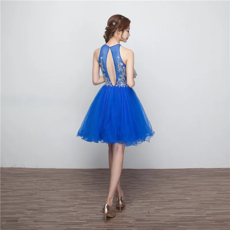 Красивые платья для подростков Vestido De 15 Anos Curto синие короткие платья для выпускного вечера недорогие Выпускные платья