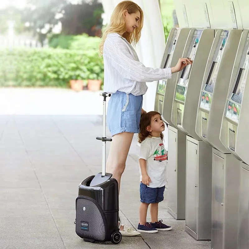 Новые милые дети меленький самокат чемодан Ленивый Сумка тележка дети carry on cabin путешествия сумки на колёсиках детская подарочная коробка