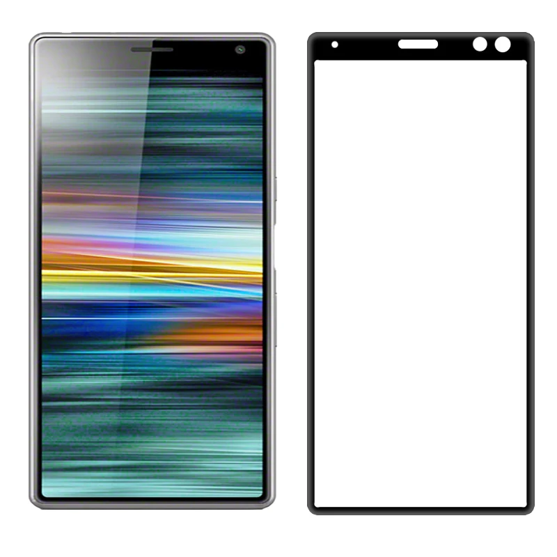 Полноэкранное высокоалюминиевое закаленное стекло для Sony Xperia 10 Plus Защитная
