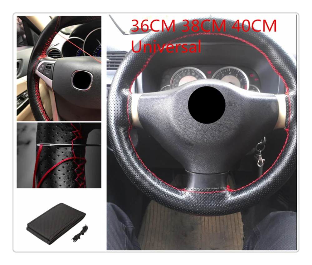 Высококачественный чехол на руль автомобиля с ручной строчкой из искусственной