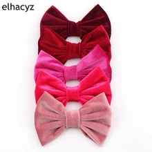 Lazos para el pelo de terciopelo para niña, accesorios para el cabello de 5 ", con/sin Clips, para otoño e invierno, 1 unidad (3)