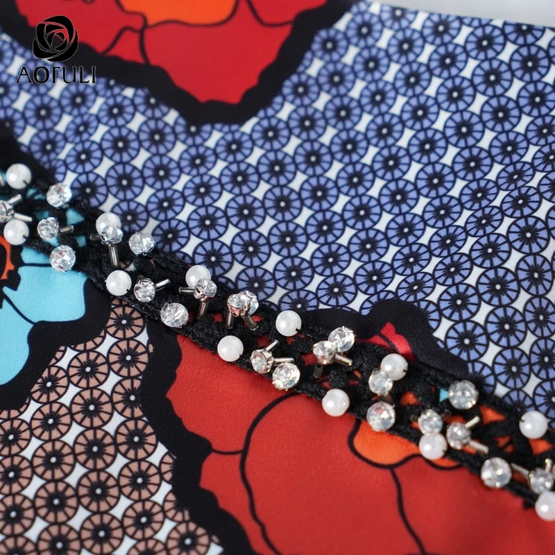 AOFULI/брендовые Короткие Платья с цветочным принтом мини-клуб платье