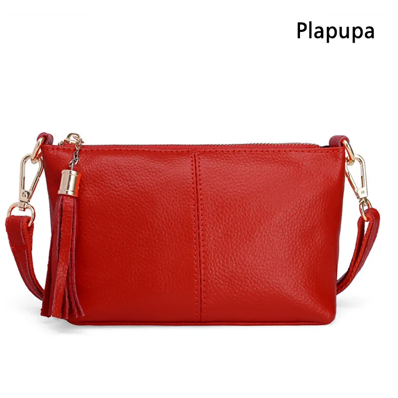 

Women's Solid Candy Color Genuine Leather Shoulder Bag Female Stitching Patchwork Handbag Phone Bag Zipper Coin Purse