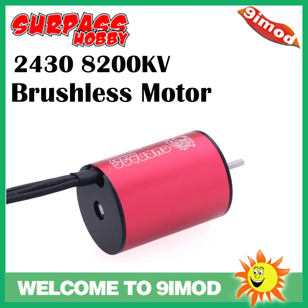 Алюминиевый бесщеточный двигатель SURPASS HOBBY 2430 6300KV 8200KV 2S водонепроницаемый без