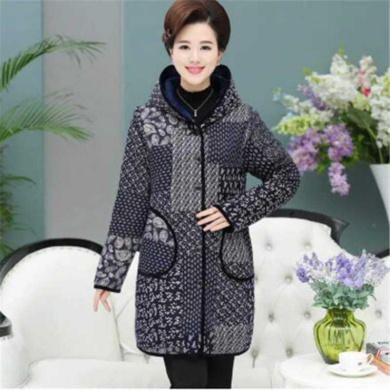 2018 женские зимние куртки новинка с принтом теплое хлопковое пальто добавить