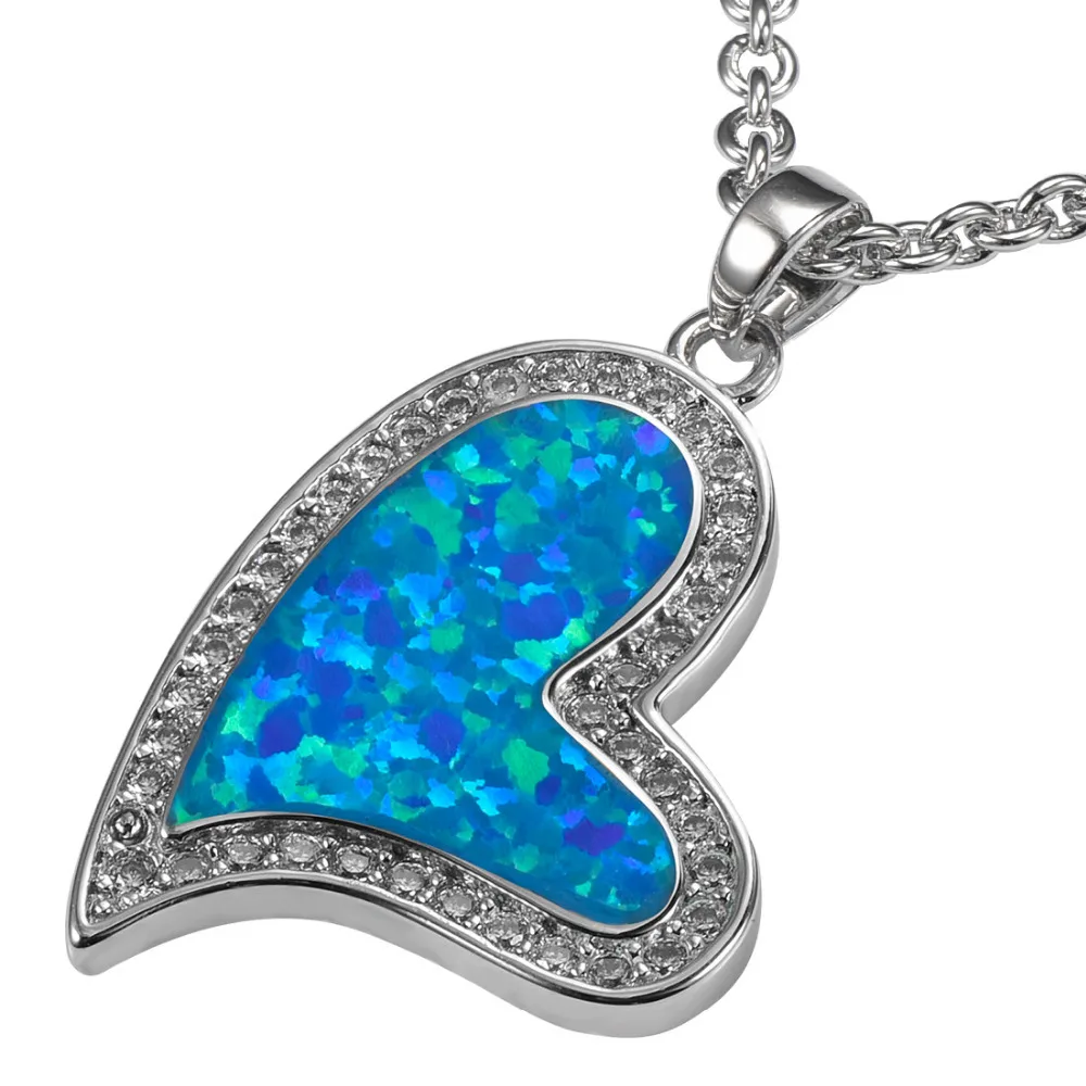 Подвеска P262 из серебра с голубым огненным опалом