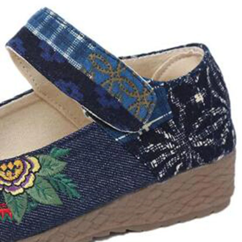 Женские туфли на плоской подошве thagrant Mary Janes с цветочной вышивкой повседневная