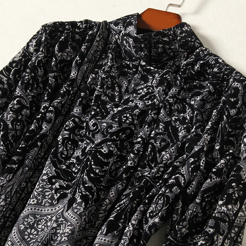 Винтаж принт Блузки для малышек Новый 2018 весна свободные Топы корректирующие Для