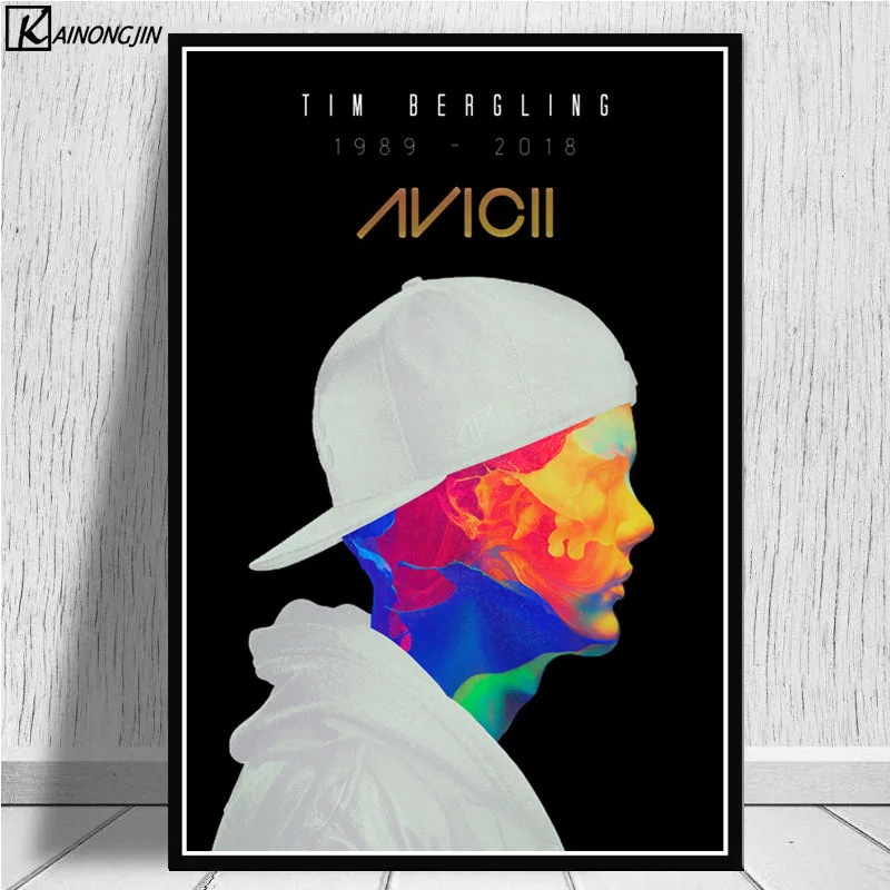 007 Avicii плакат DJ МУЗЫКА певица звезда Легенда плакаты и принты Холст Живопись стены Искусство картина для гостиной домашний декор - Цвет: 007