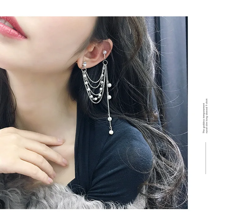 13 шт. женские серебряные серьги каффы с жемчугом|Серьги-клипсы| |