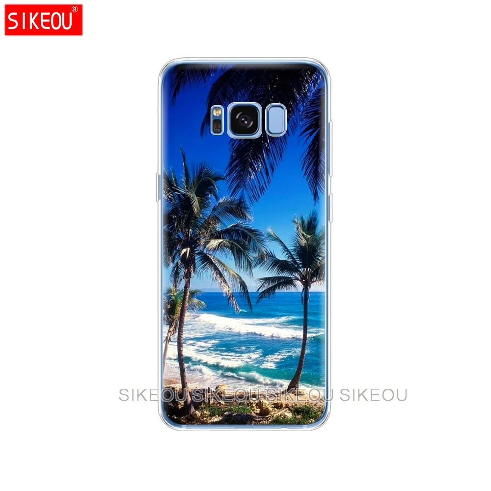 Силиконовый чехол для Samsung Galaxy S9 S8 S7 S6 edge S5 S4 S3 PLUS телефона летняя пляжная сцена на