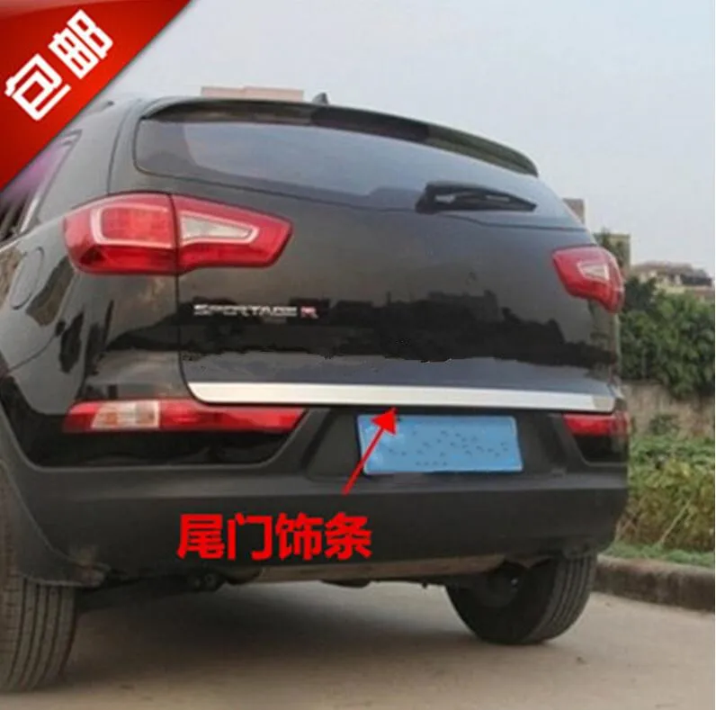 For 2011 2012 2013 2014 2015 KIA Sportager Door Sticker Stainless Steel back door Tailgate trim Car Styling Accessories | Автомобили и