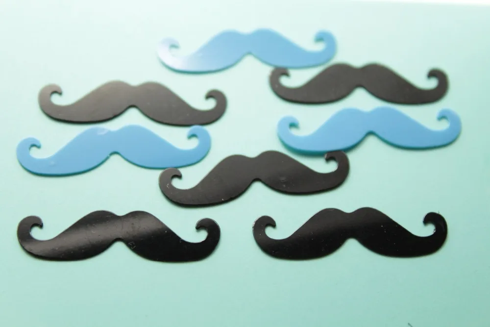 

50g Baby Shower bachelor party hen't night table moustache decoration scatter blue cowboy mustache shape mixture FOIL Confetti