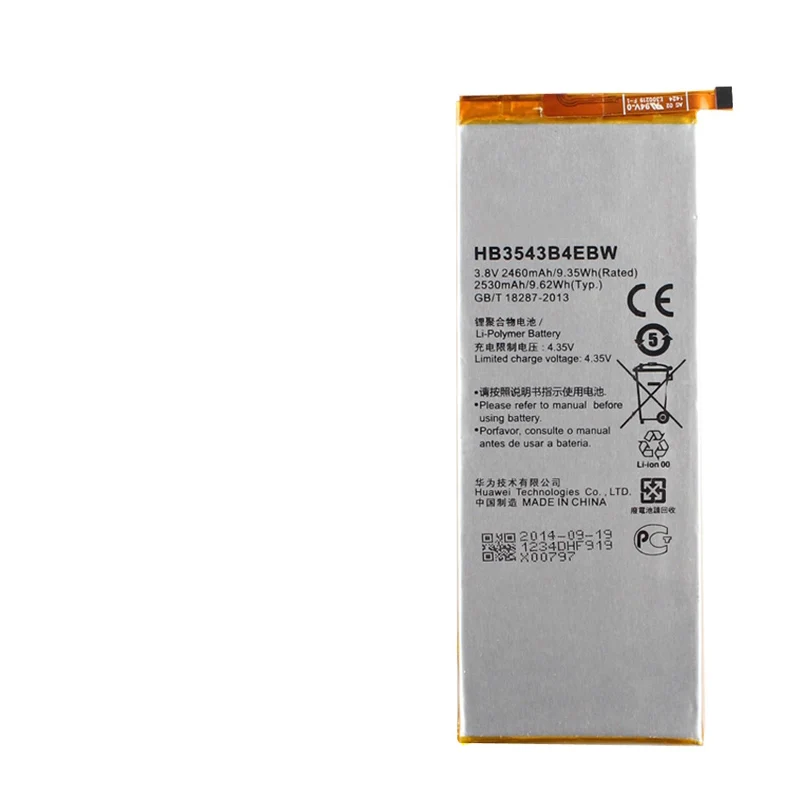 Оригинальный аккумулятор HB3543B4EBW для телефона Huawei Ascend P7 L07 L09 L00 L10 L05 L11 2460 мАч
