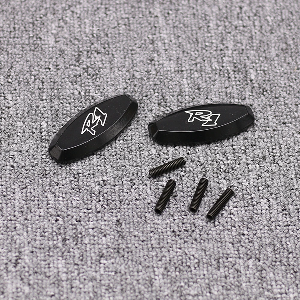 

BLACK / CHROME Mirror Block Off Cap Mirror Base Plates Cover For YAMAHA YZF R1 1998 1999