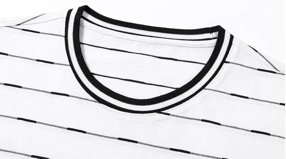 

2019 New High Quality Men Silk T-shirt Men's Short sleeve tshirt Summer Man Round neck t shirt Men's stripe shirt