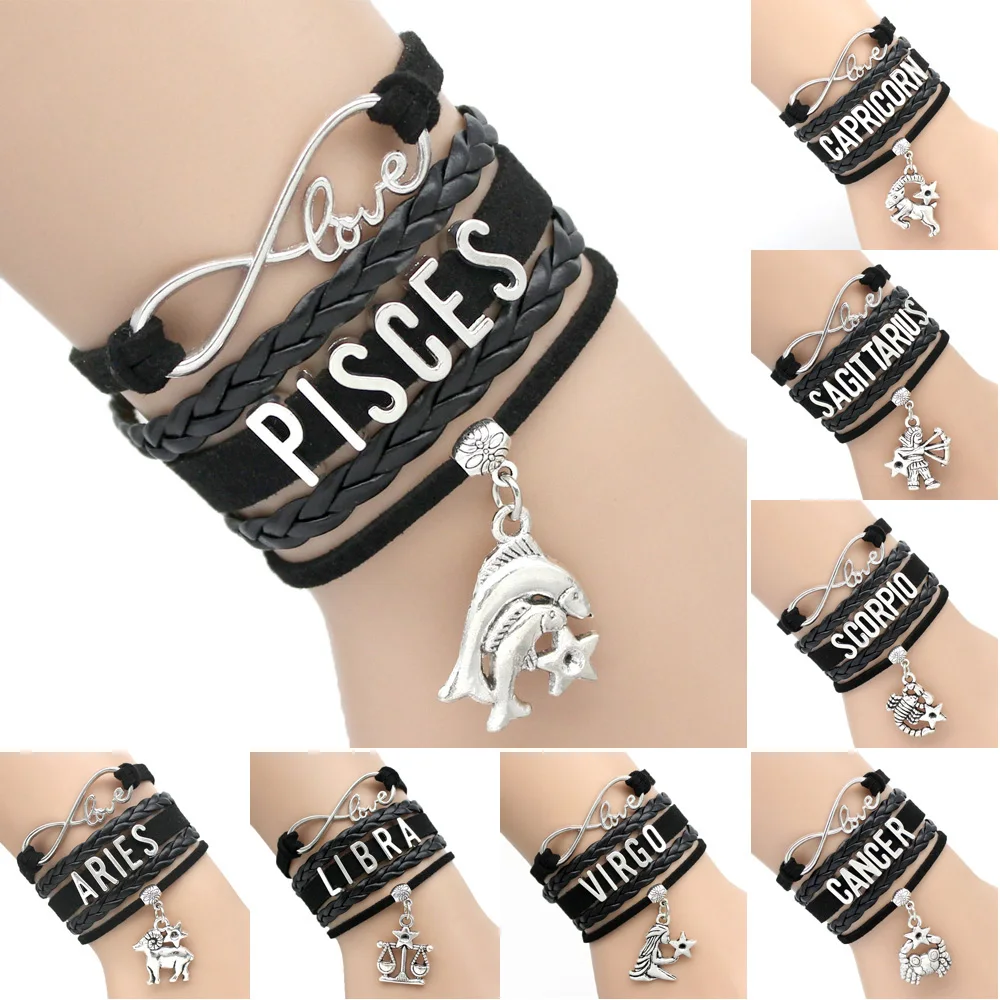 Ручной работы винтажный Бесконечность любовь 12 Созвездие овна Таурус Близнецы