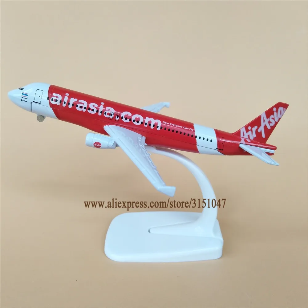 16 см Металл красный Air Asia Airlines A320 Airbus 320 Airways модель самолета Модель w Стенд ремесло