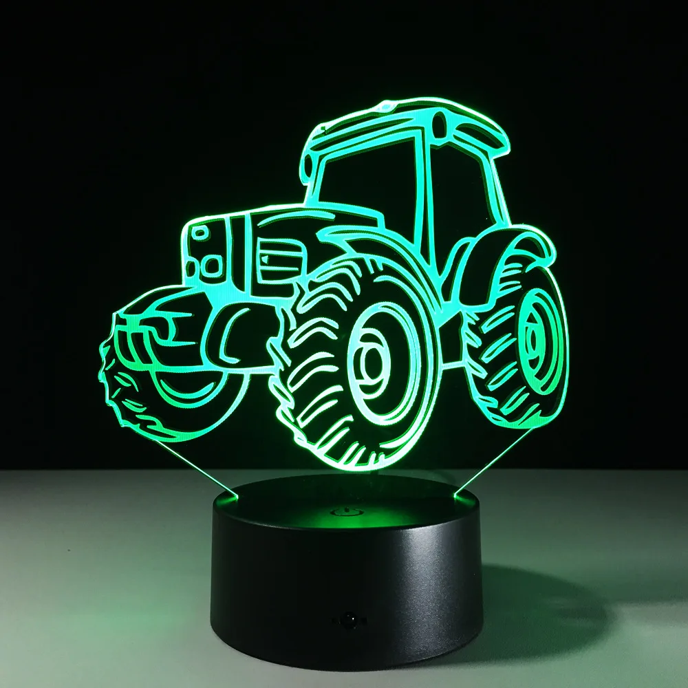 Трактор 3d лампа ночник внешний аккумулятор Usb Светодиодная освещение для