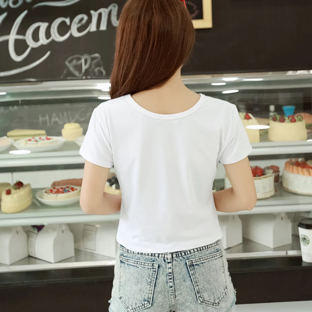 2018 милые модные стильные летние женские футболки с круглым вырезом и цветочным