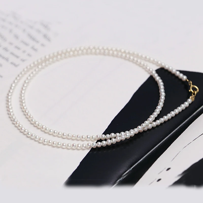 ?? Sinya 18 3 ミリメートル天然真珠ストランドネックレスとブレスレット 14k ゴールドクラスプ Lenght 40 センチメートル 45 センチメートルまたは 90 センチメートル女性のためのオプション女の子マ...