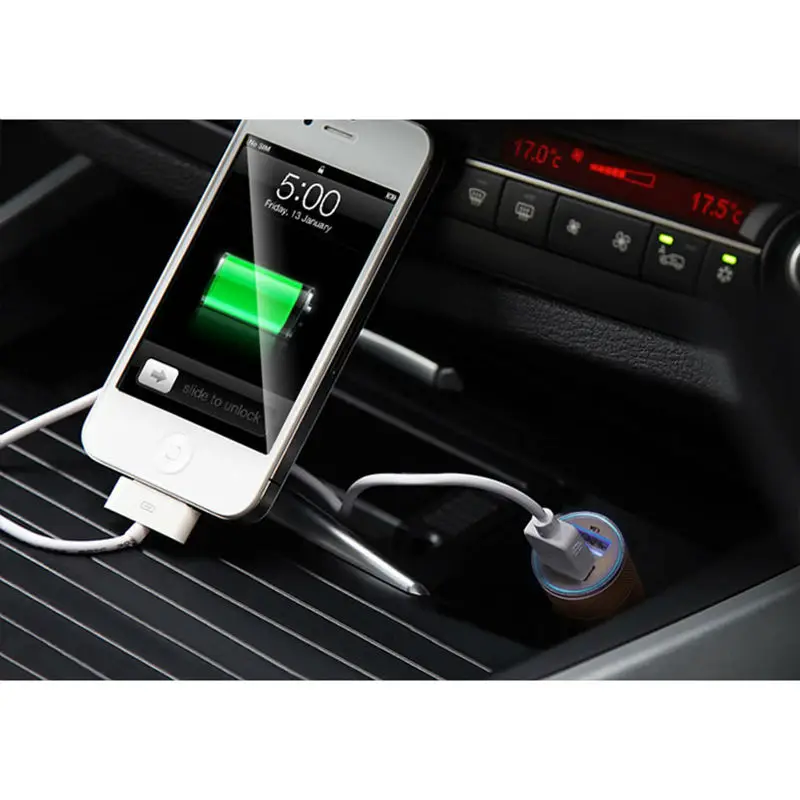 Universal 2.1A+1A Aluminum material Dual 2 Port USB Car Charger For 5 / 6 /For Galaxy S4 S5 Note CH127 | Мобильные телефоны и