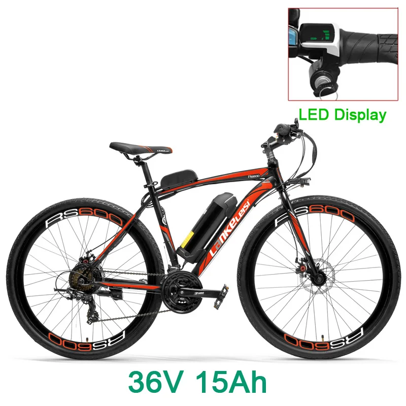 Новинка, 700C, е-байка 36В 10A/15/20A, 300 W, Электрический дорожный велосипед, дисковый тормоз, Алюминий оправа из сплава, большая продолжительность работы - Цвет: 15A Red LED