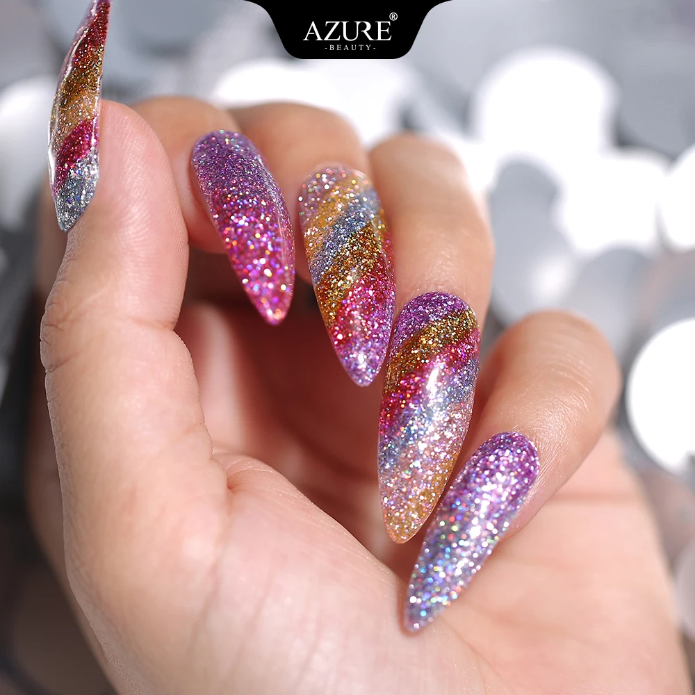 Azure Beauty набор блестящих гель лаков для дизайна ногтей полуперманентный