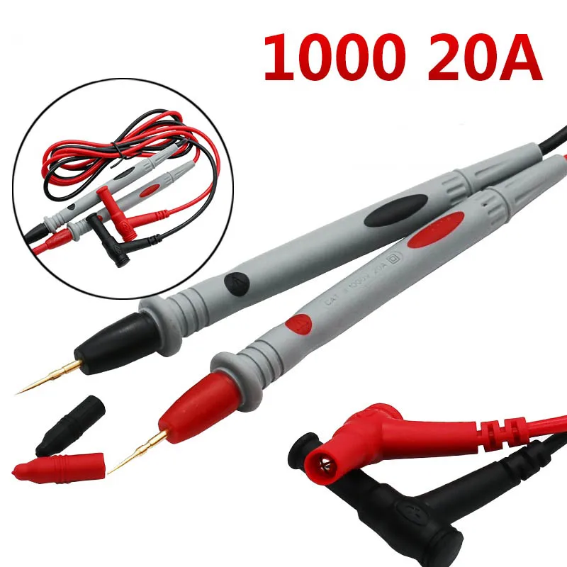 20A 2pcs ЖК-цифровой мультиметр AC DC 750 1000 в цифровой мини-мультиметр зонд для Вольтметр Амперметр Ом тестер метр - Цвет: 20A 2pcs