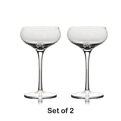 Clear Set of 2 2 шт 200 мл купе бокал для коктейлей Мартини Набор из 2 стеклянных кристаллов - Цвет: Clear Set of 2