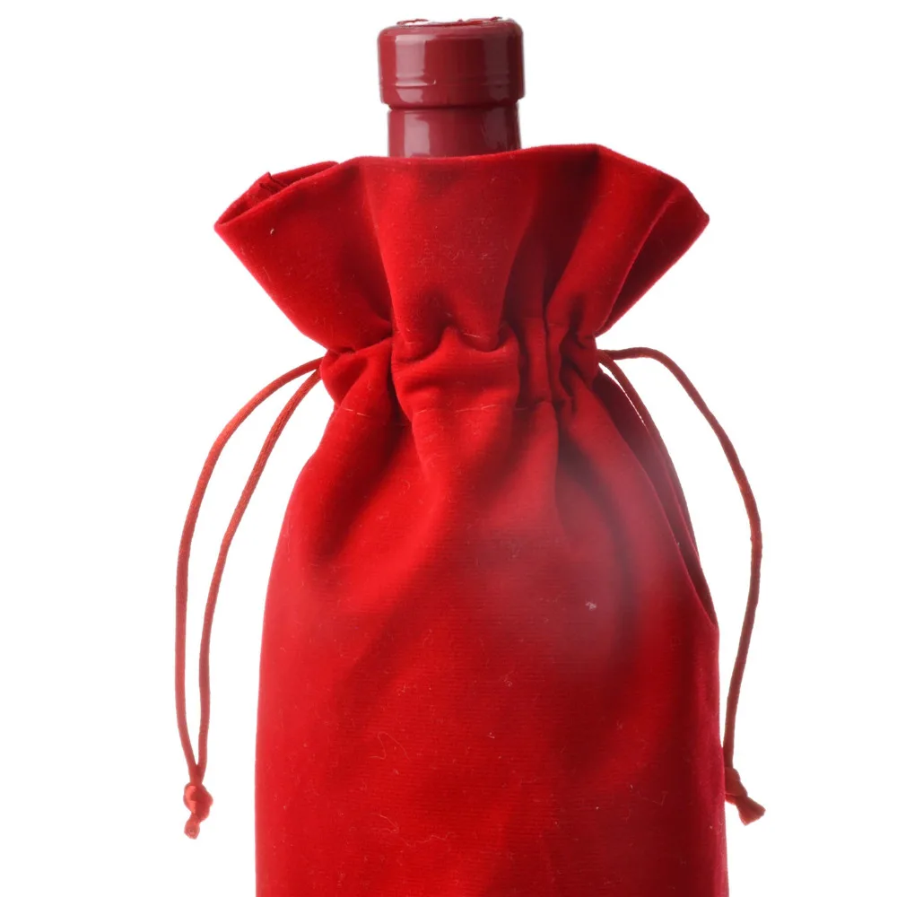 Бархатные чехлы для бутылок вина сумки на шнурке фланелевые Чехлы шампанского