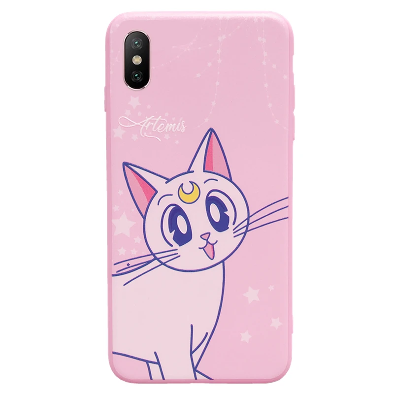 Для iPhone 7/8 + чехол Sakura Luna Cat 6/6s plus Мягкий силиконовый для телефона X/XS Max/XR Закаленное