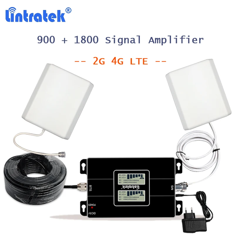 Lintratek 2G 4G Celular сигнала повторитель LTE 1800 группа 3 сотовой усилитель с кабелем 10 м 65dB