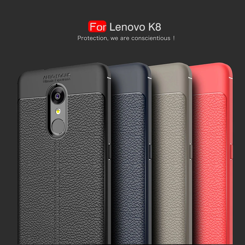 Leather texture Soft TPU Case For Lenovo K8 Shockproof Silicone back cover Note |