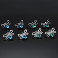 fashionable design color unique little bee zirconia earrings 4 design choices european and beautiful gifts